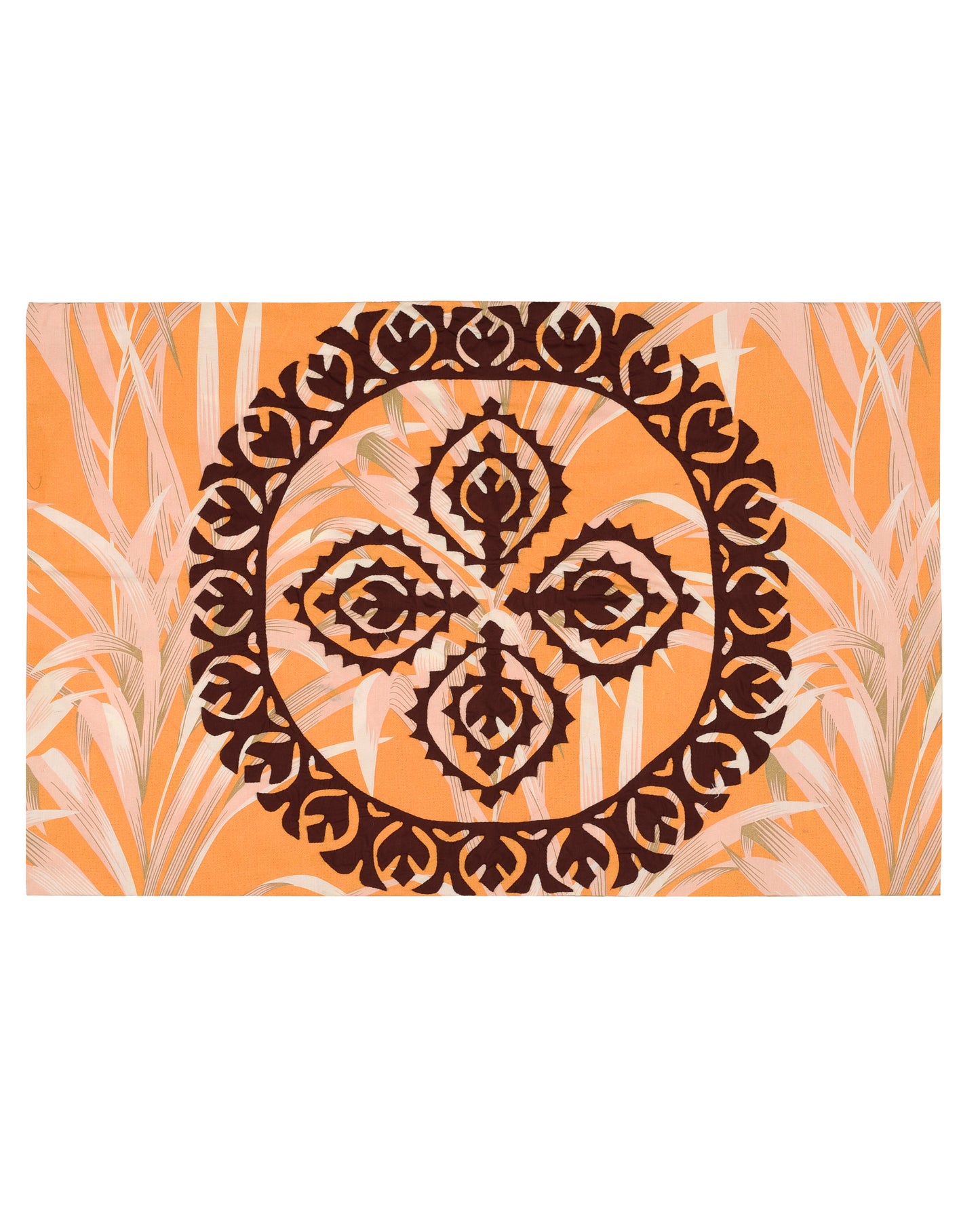 Brown - Applique Bedsheet + 2 Pillow Covers SSR-1579