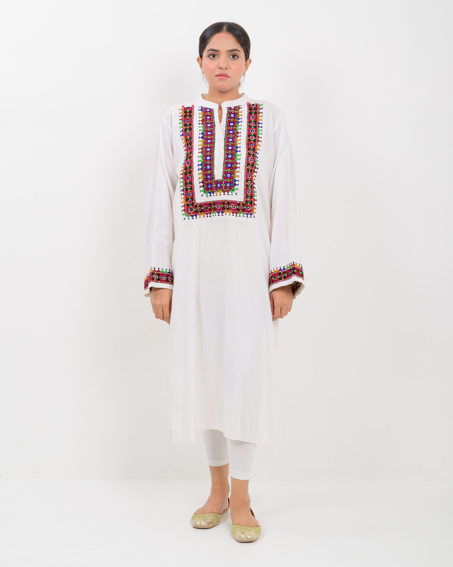 Balochi Embroidered Khadi Shirt SSR-1496