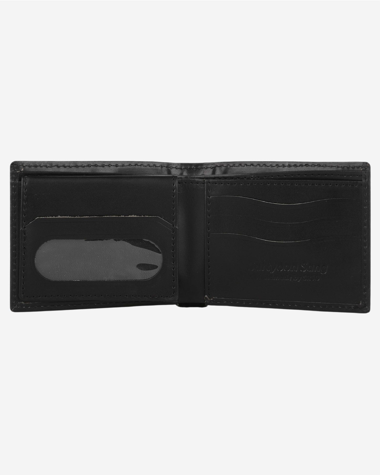 Embroidered Leather Wallet - Black