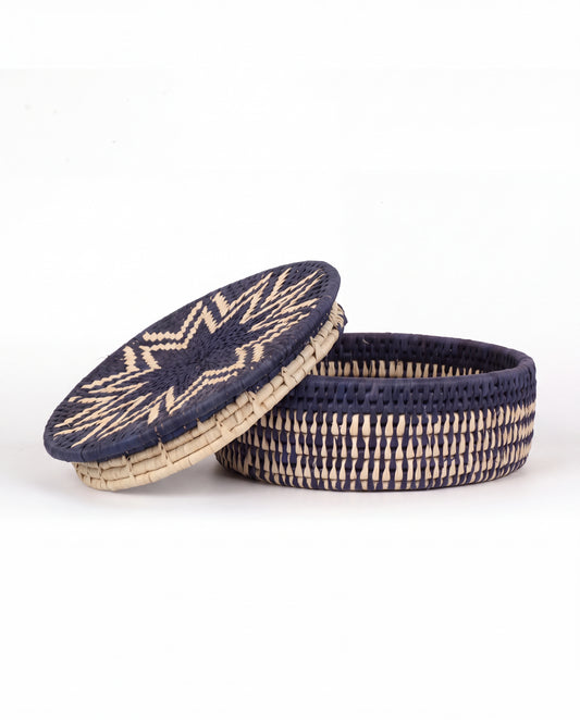 Roti / Bread Basket - Round Blue Color D-2