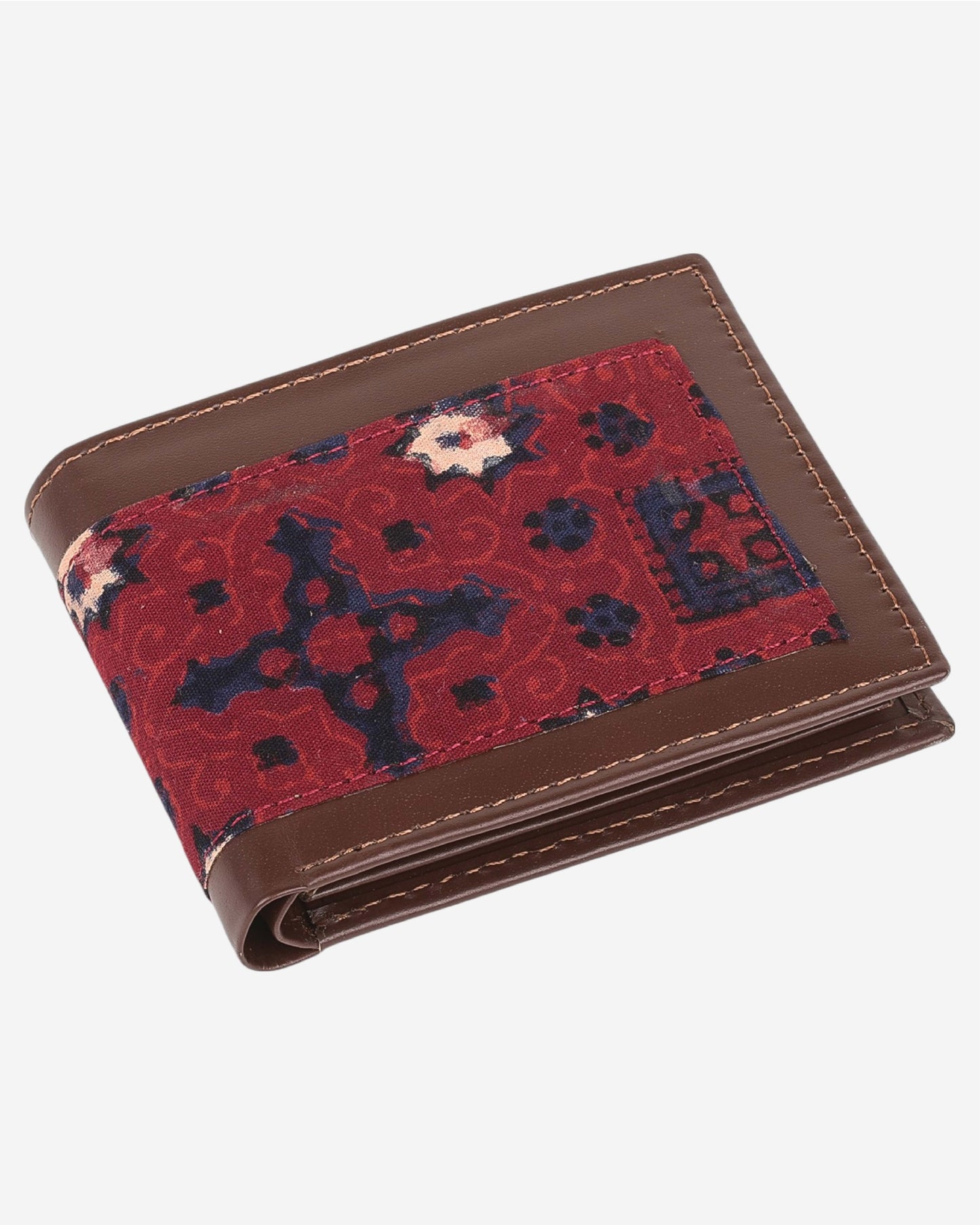Ajrak Block-Print Leather Wallet SSR-1245