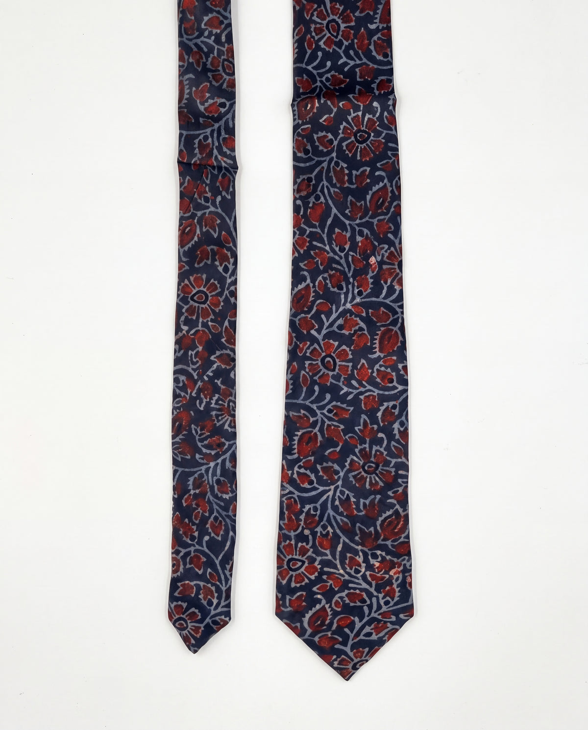 Natural Dye Silk Neck Tie Ruby Bloom