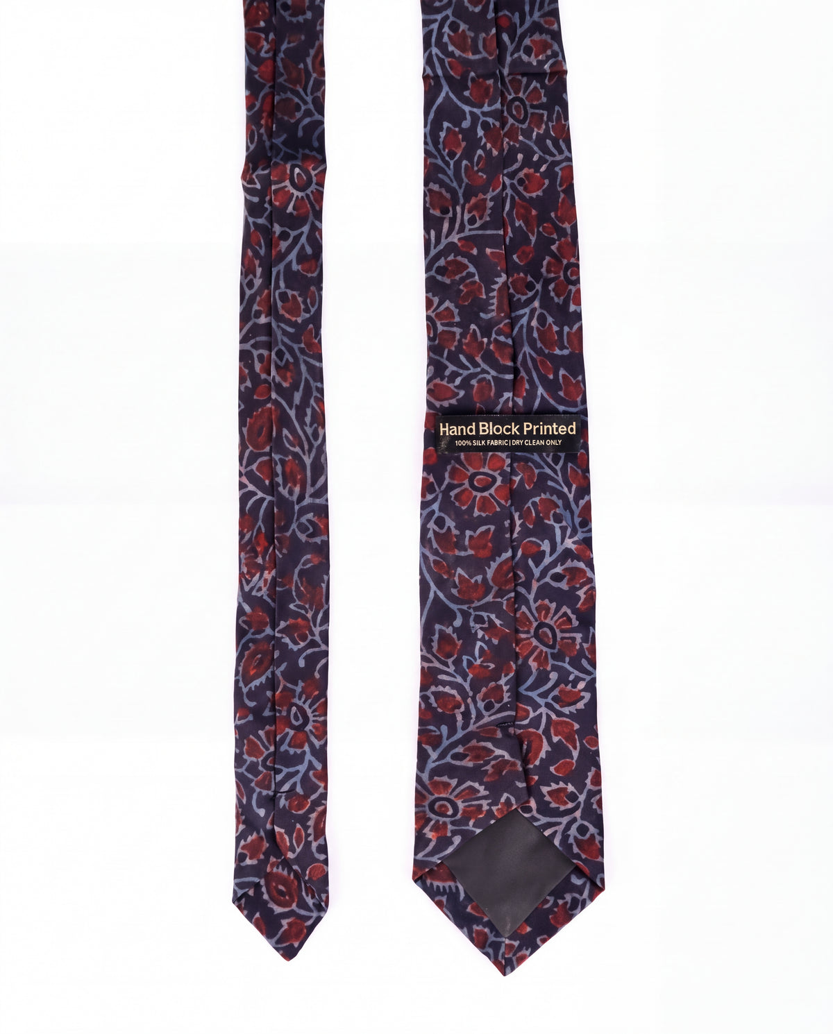 Natural Dye Silk Neck Tie Ruby Bloom
