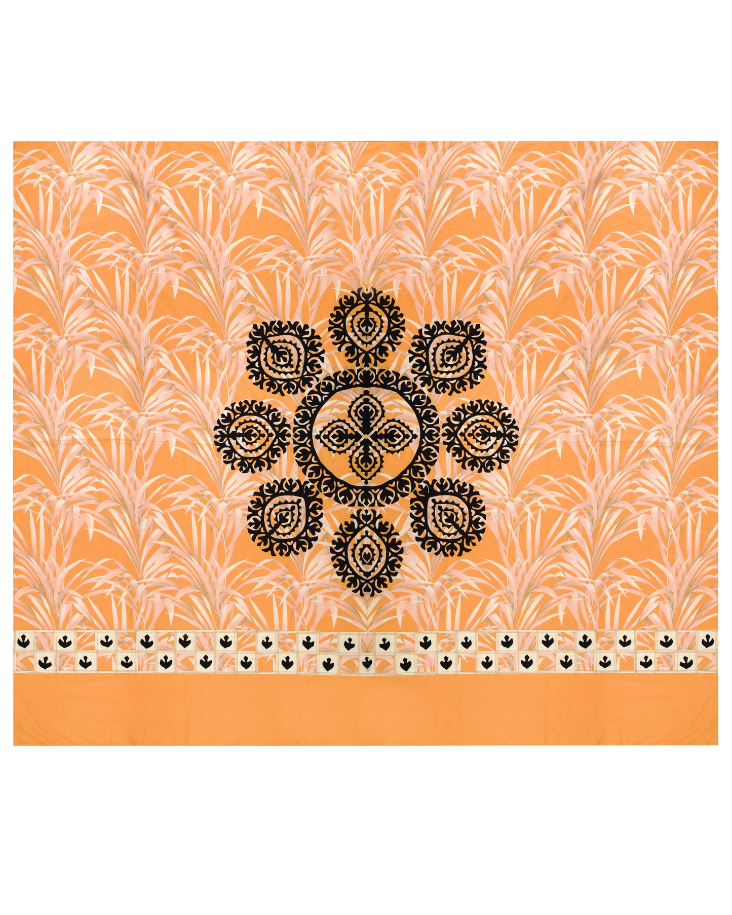 Black - Applique Bedsheet + 2 Pillow Covers SSR-1579