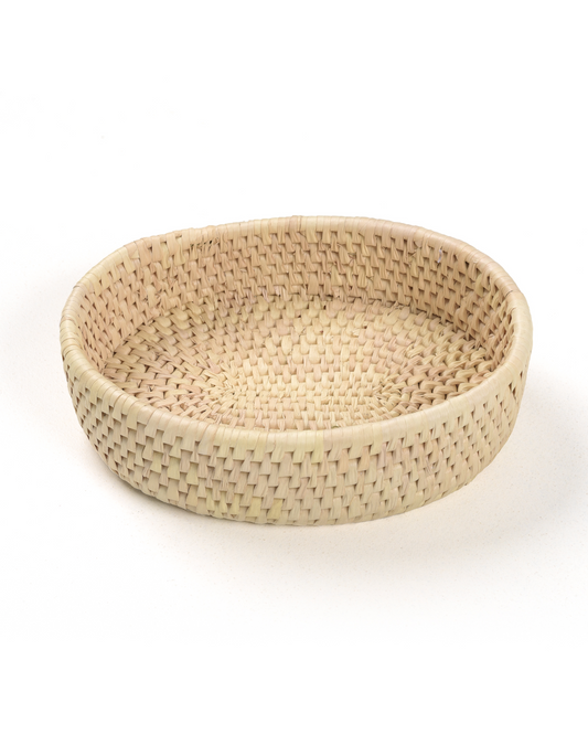 Woven basket on a white background