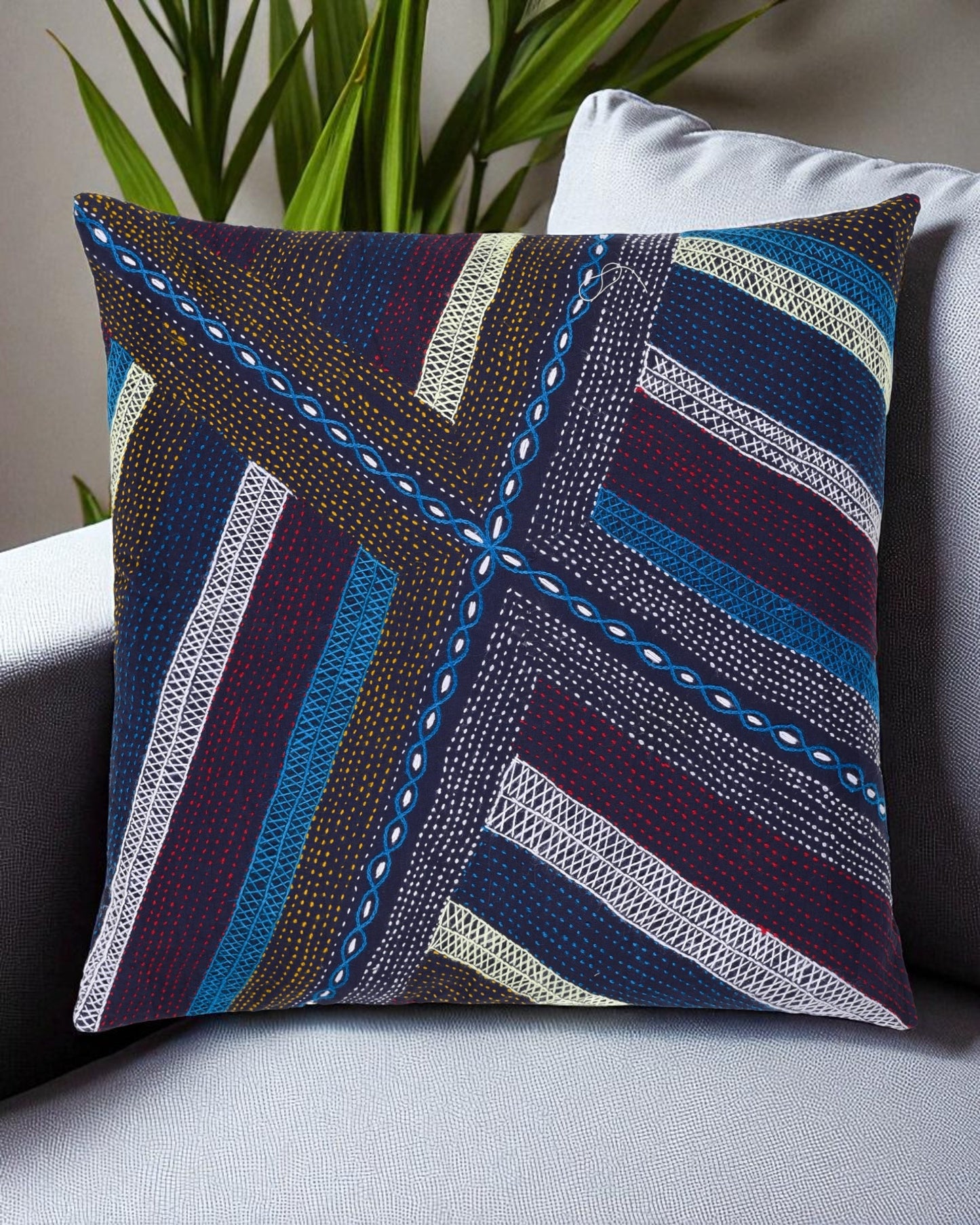 Running Stitched Cushion Cover SSA-0034