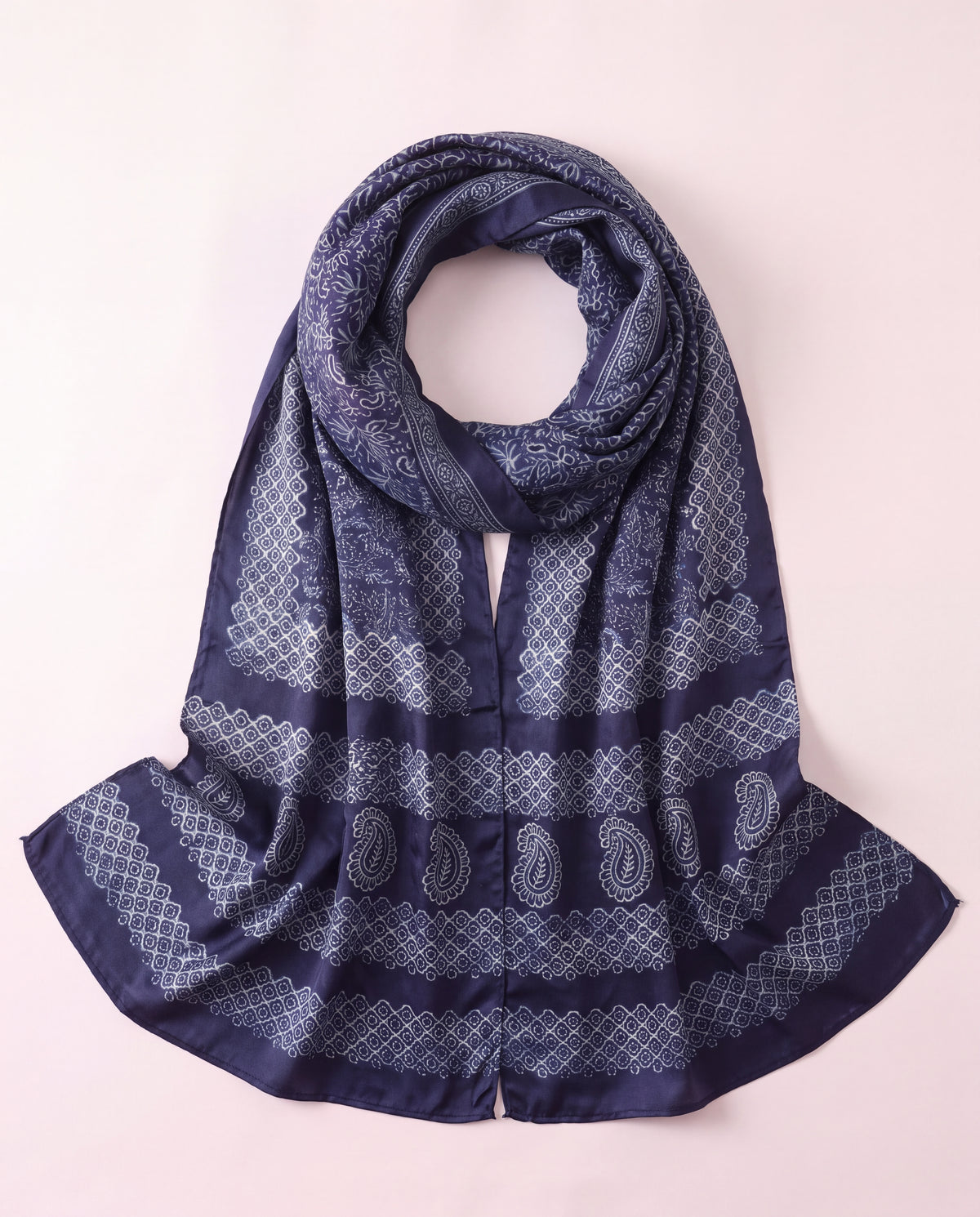 Silk Stole Hand Block Printed