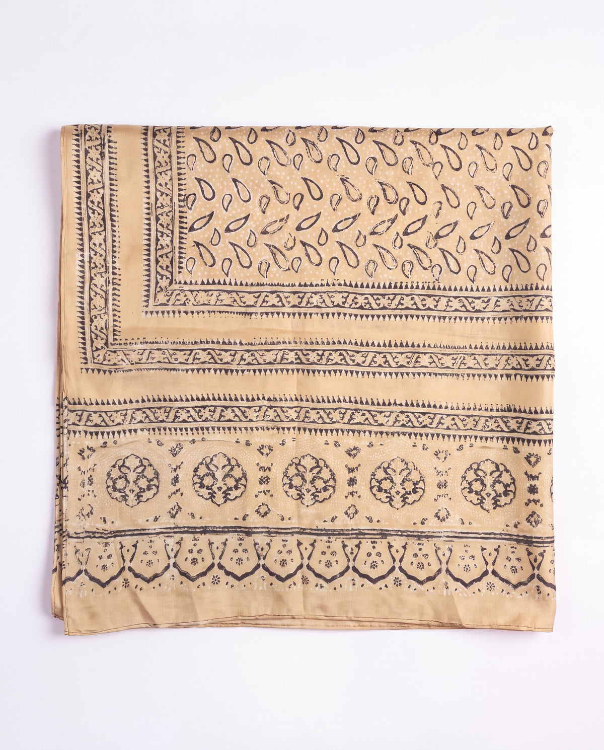 Silk Stole Hand Block Printed