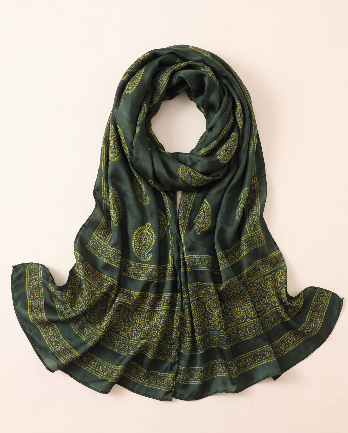Silk Stole Hand Block Printed