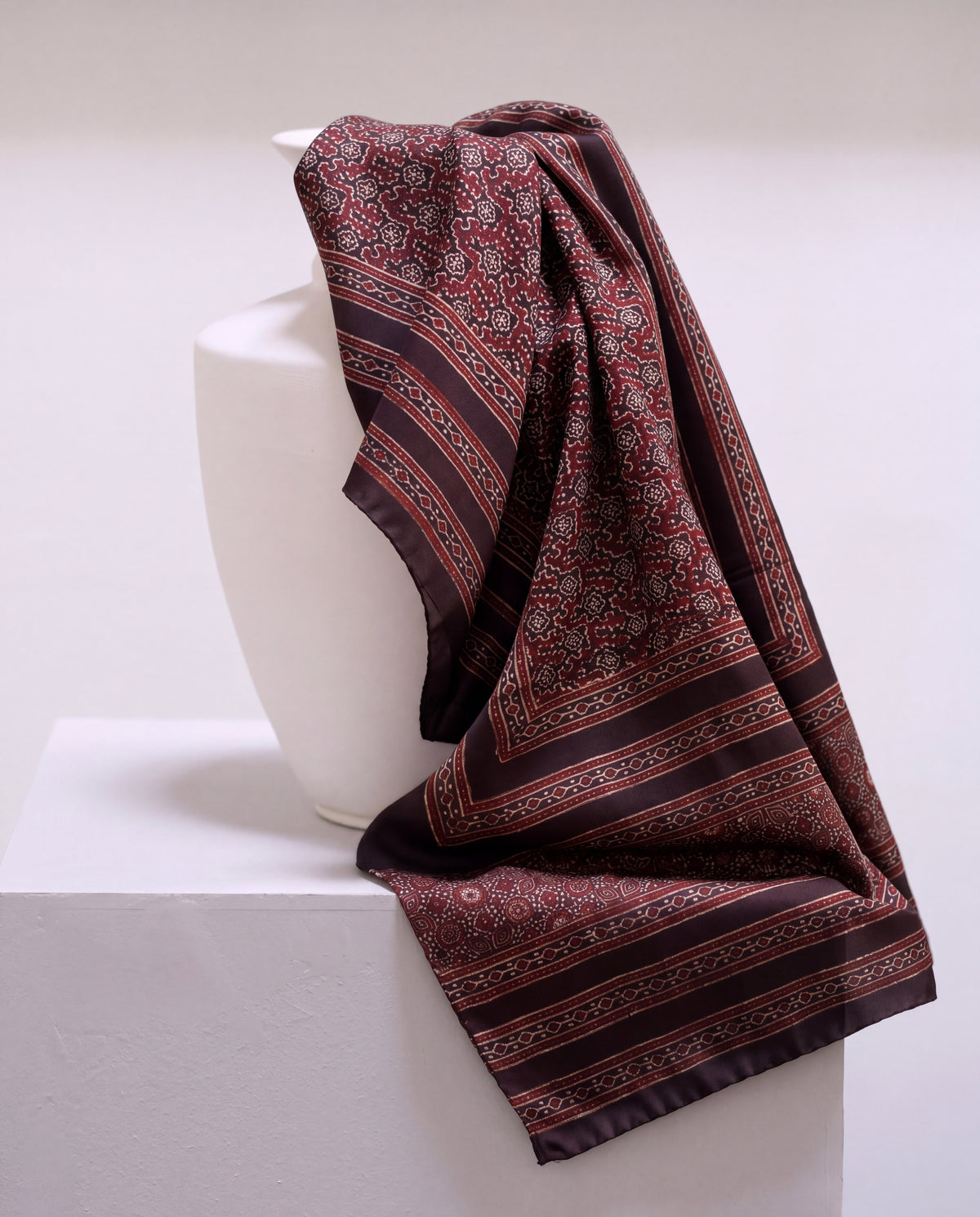 Silk Stole Hand Block Printed
