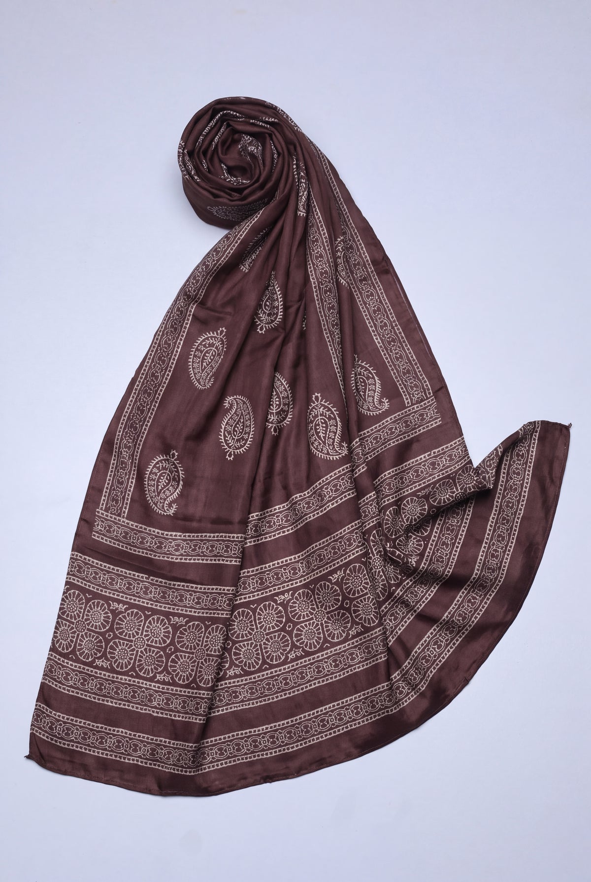 Silk Stole Hand Block Printed