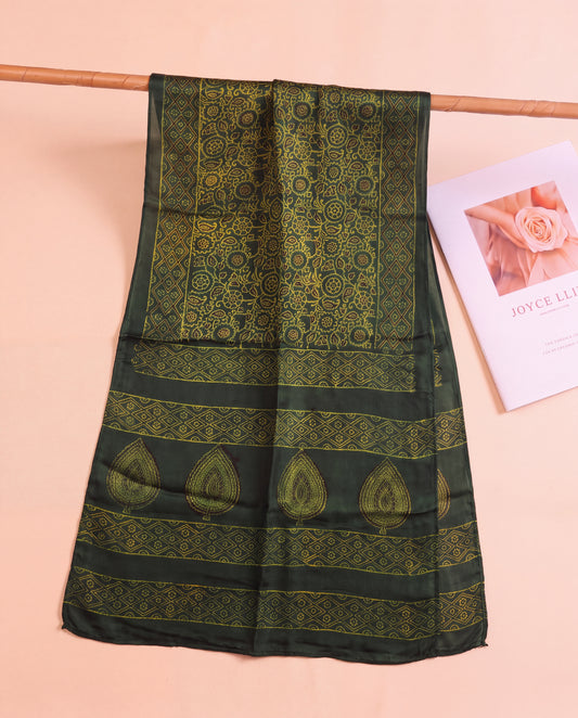 Silk Stole Hand Block Printed