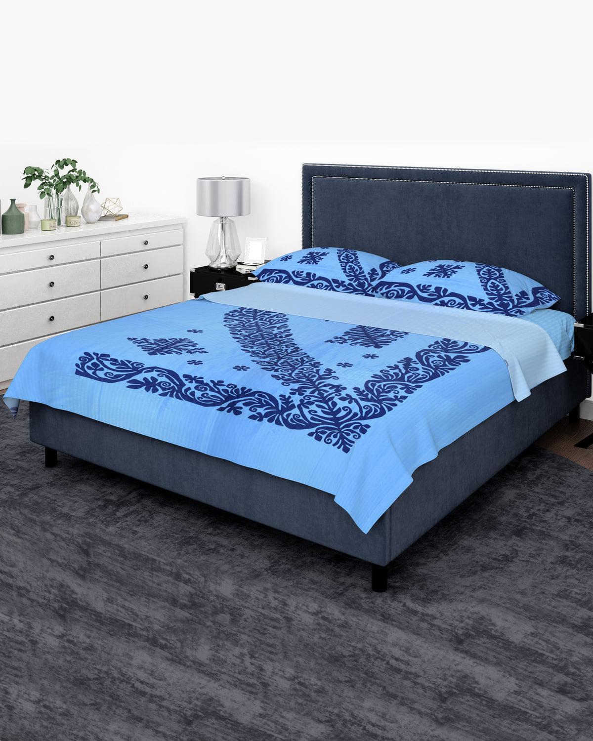 Applique Bedsheet + 2 Pillow Covers