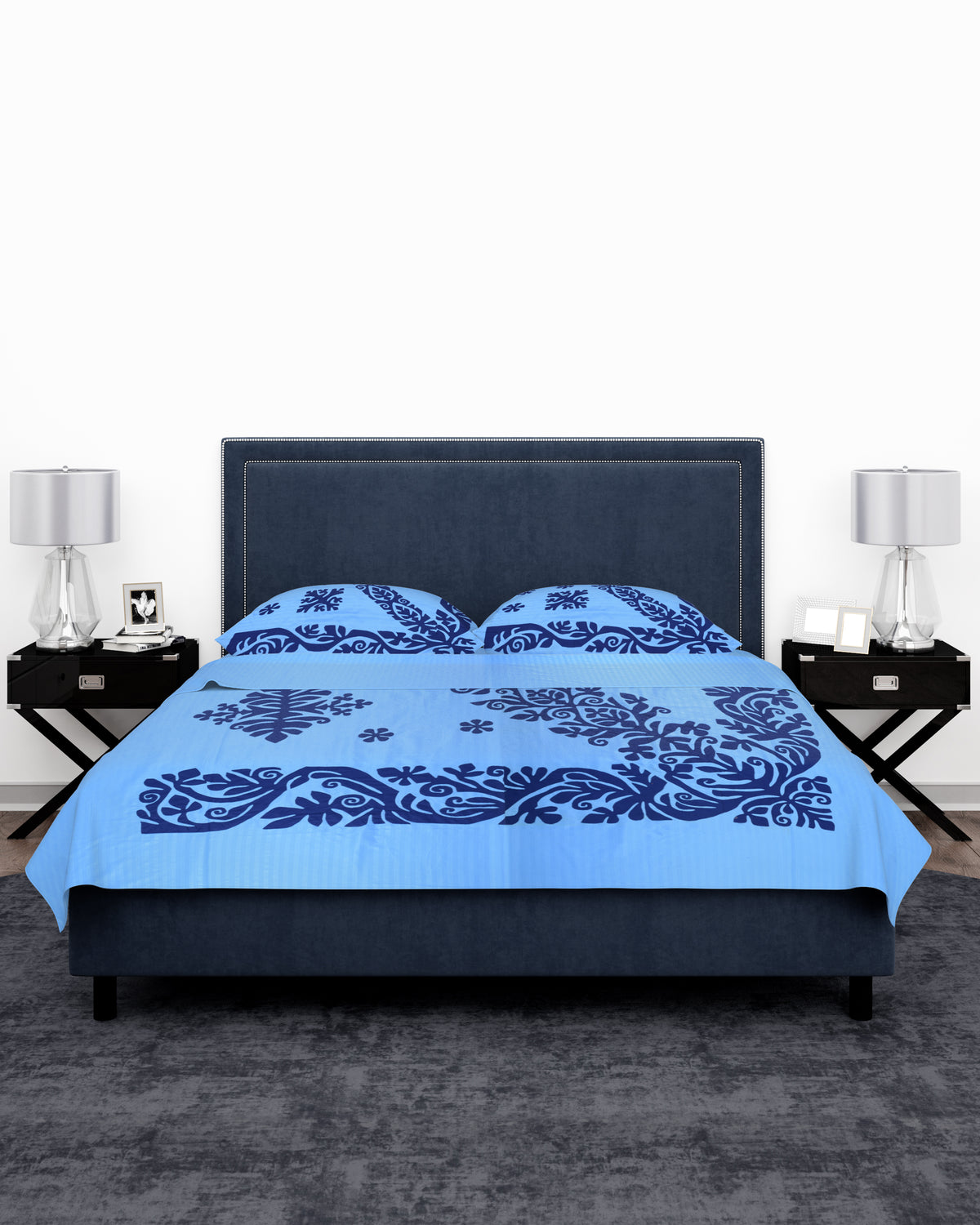 Applique Bedsheet + 2 Pillow Covers