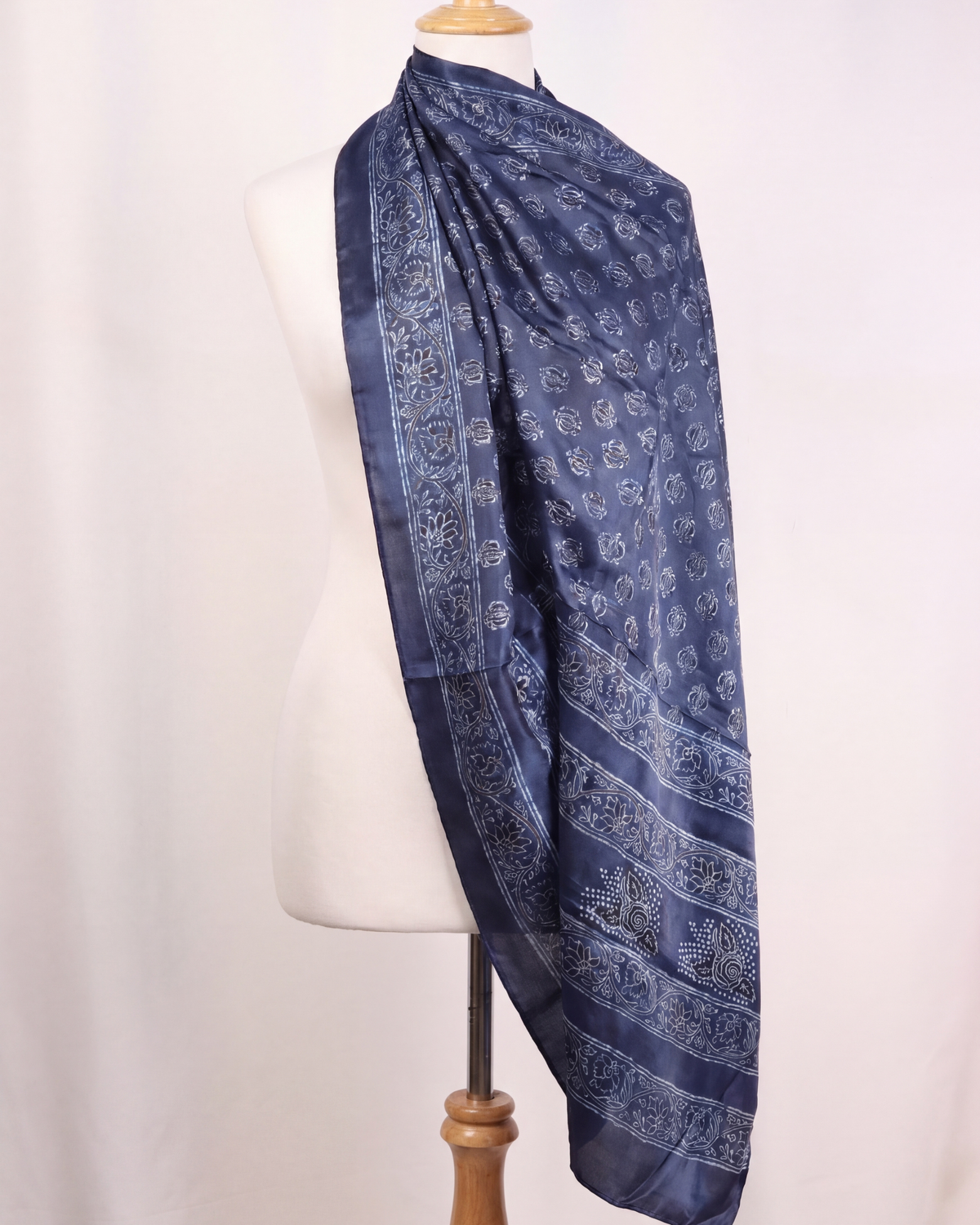 Silk Stole Hand Block Printed