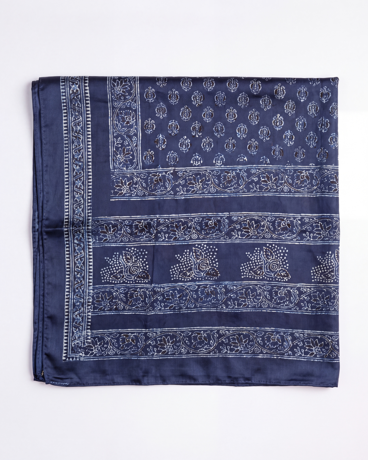 Silk Stole Hand Block Printed