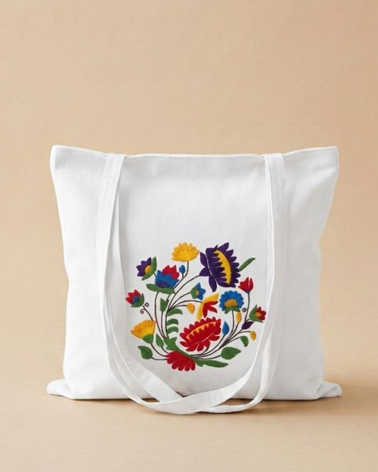 Folk Flower Art Tote Bag