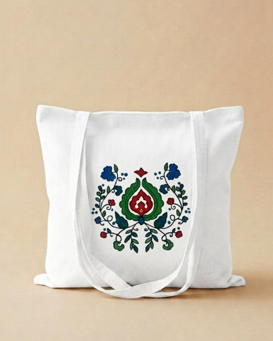 Folk Bloom Tote Bag