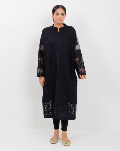 Applique Cutwork Organza Shirt SSR-1666