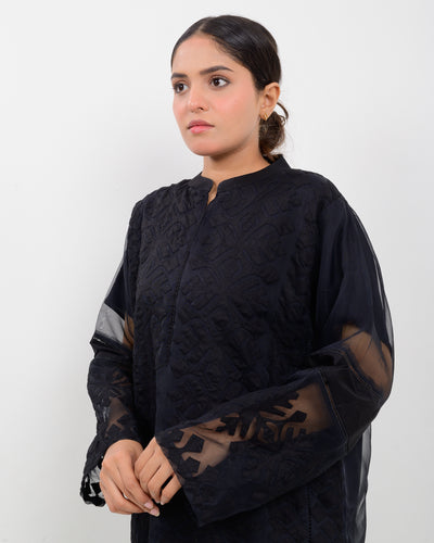 Applique Cutwork Organza Shirt SSR-1666