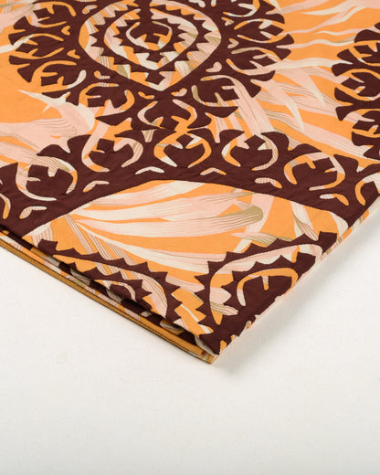 Brown - Applique Bedsheet + 2 Pillow Covers SSR-1579