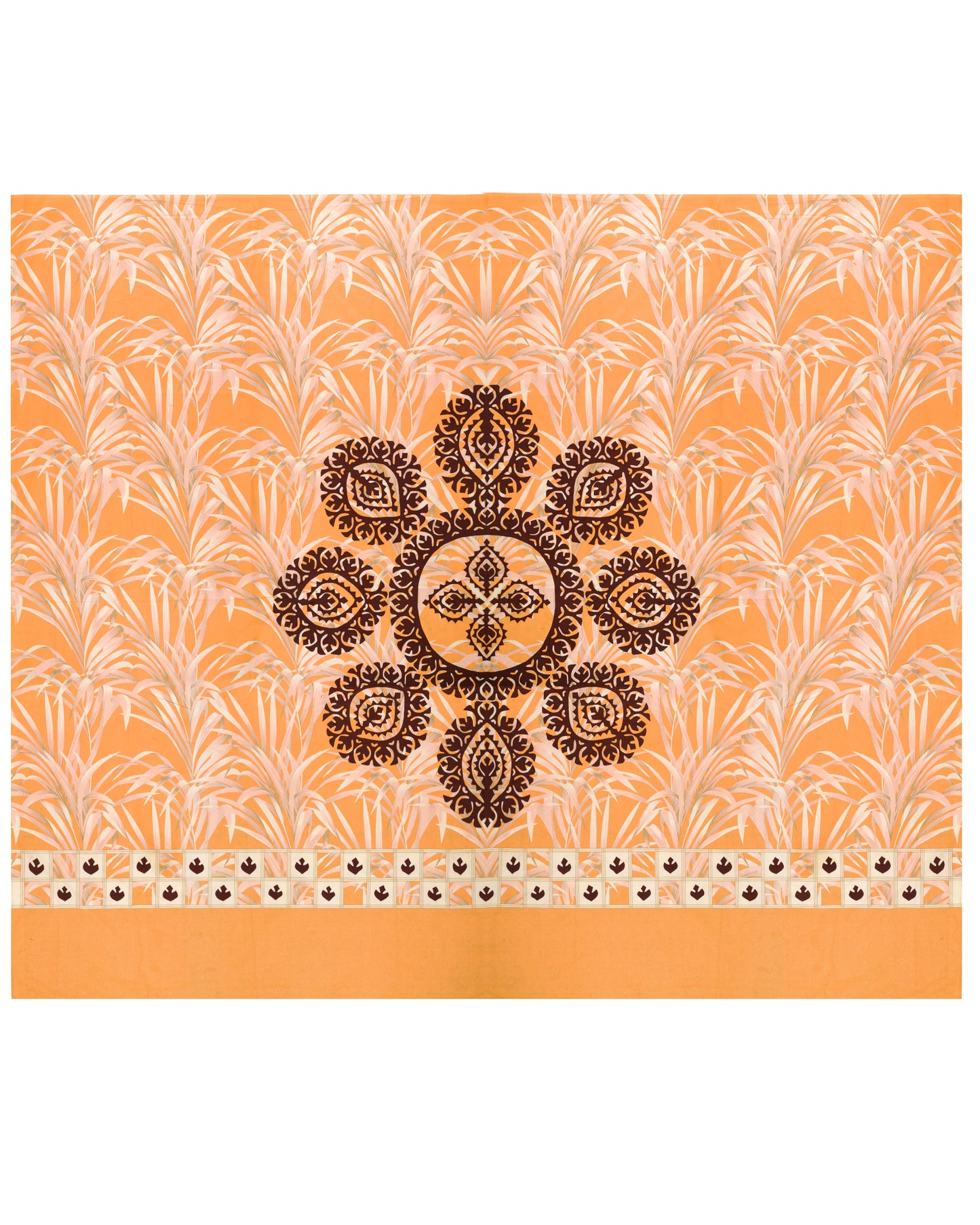 Brown - Applique Bedsheet + 2 Pillow Covers SSR-1579