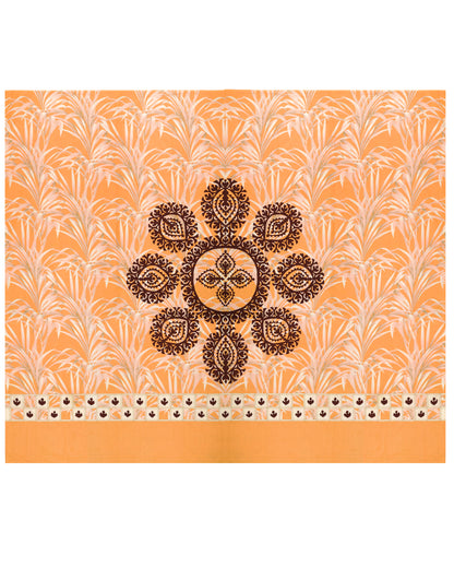 Brown - Applique Bedsheet + 2 Pillow Covers SSR-1579