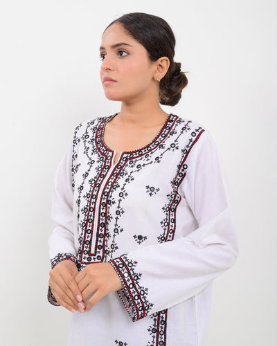 Balochi Embroidered Khadi Shirt SSR-1522