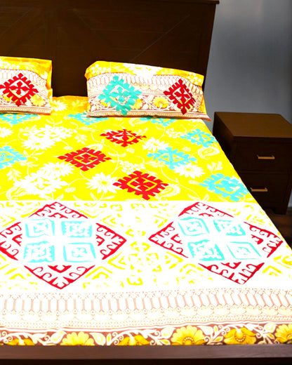 APPLIQUE BED SHEET + 2 PILLOWS