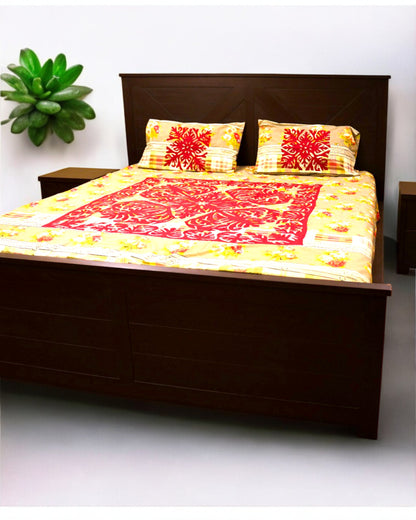 APPLIQUE BED SHEET + 2 PILLOWS