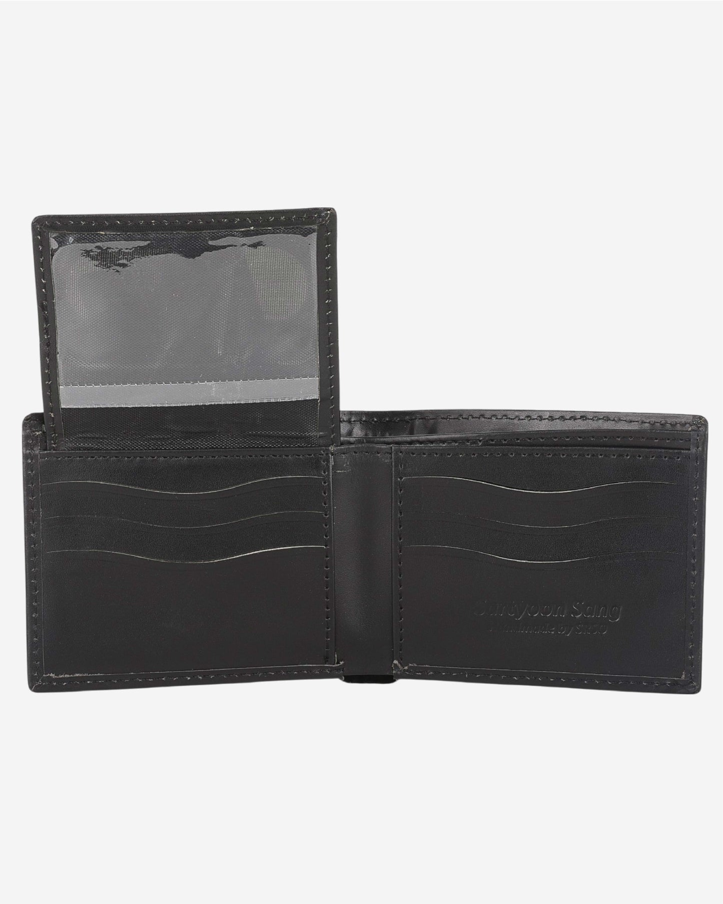 Ajrak Block-Print Leather Wallet - Black