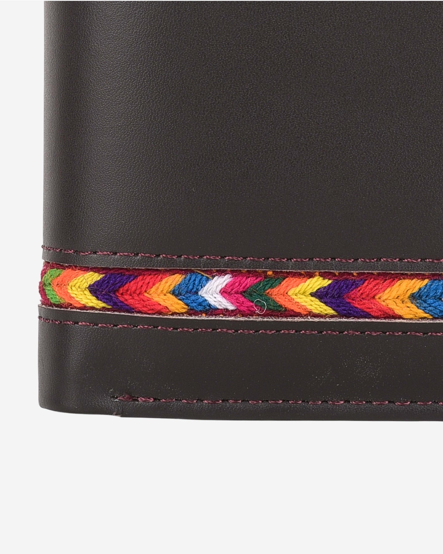 Embroidered Leather Clutch - Black