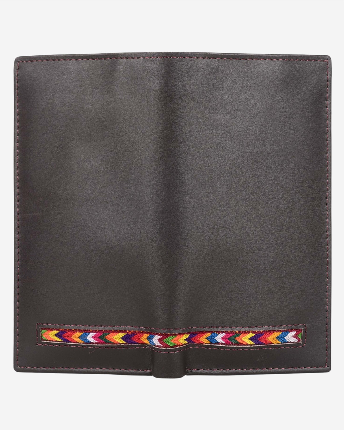 Embroidered Leather Clutch - Black