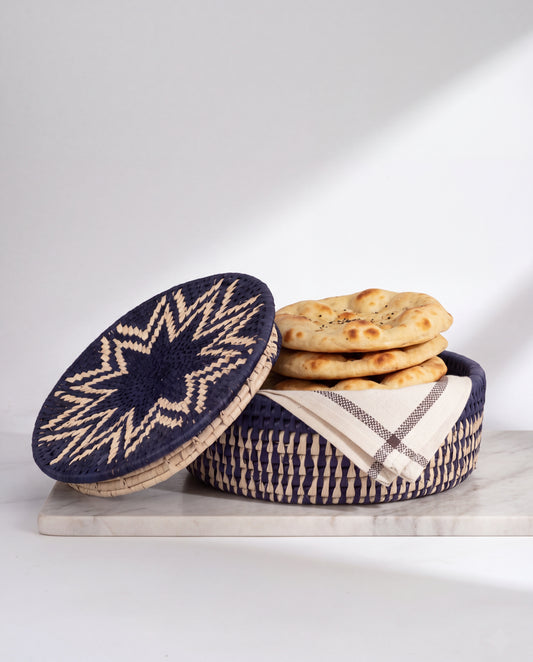 Roti / Bread Basket - Round Blue Color D-2
