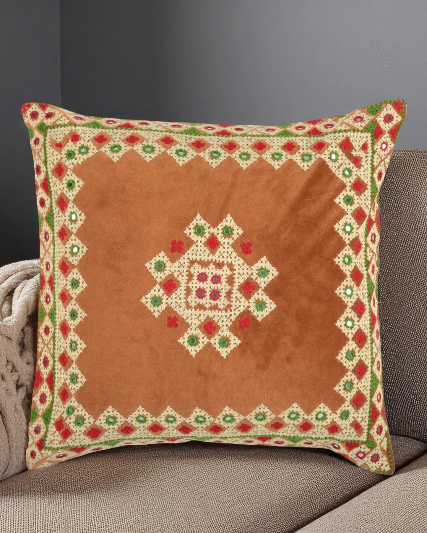 Hurmuch Craft Brown Cushion Cover SSR-1181