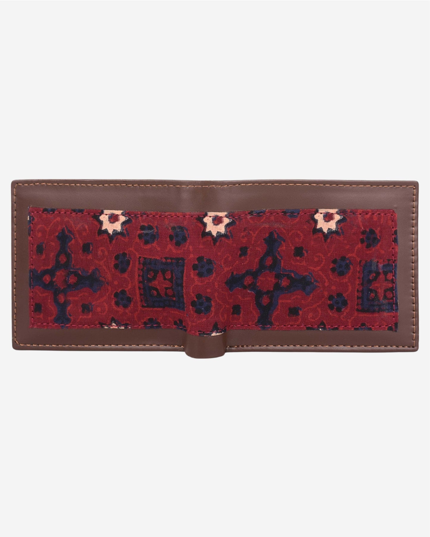 Ajrak Block-Print Leather Wallet SSR-1245