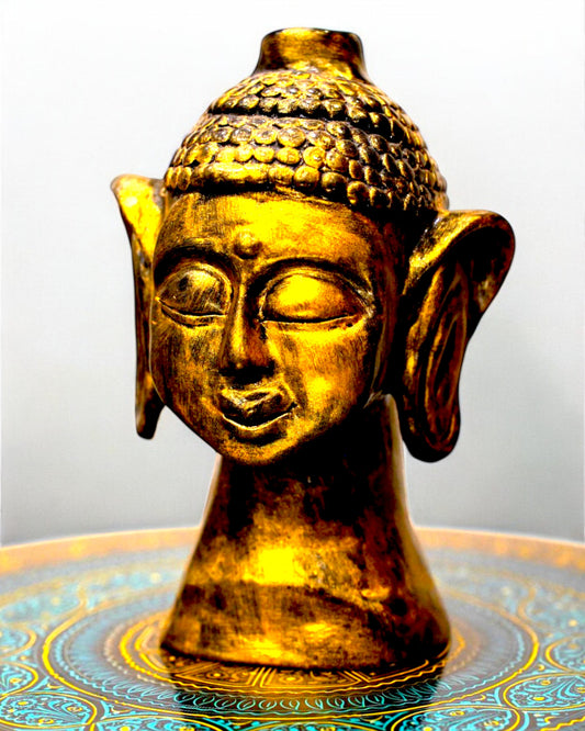 GOLDEN BUDDHA CLAY SCULPTURE