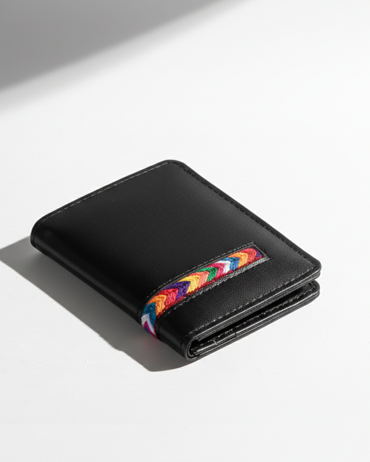 Embroidered Leather Card Holder