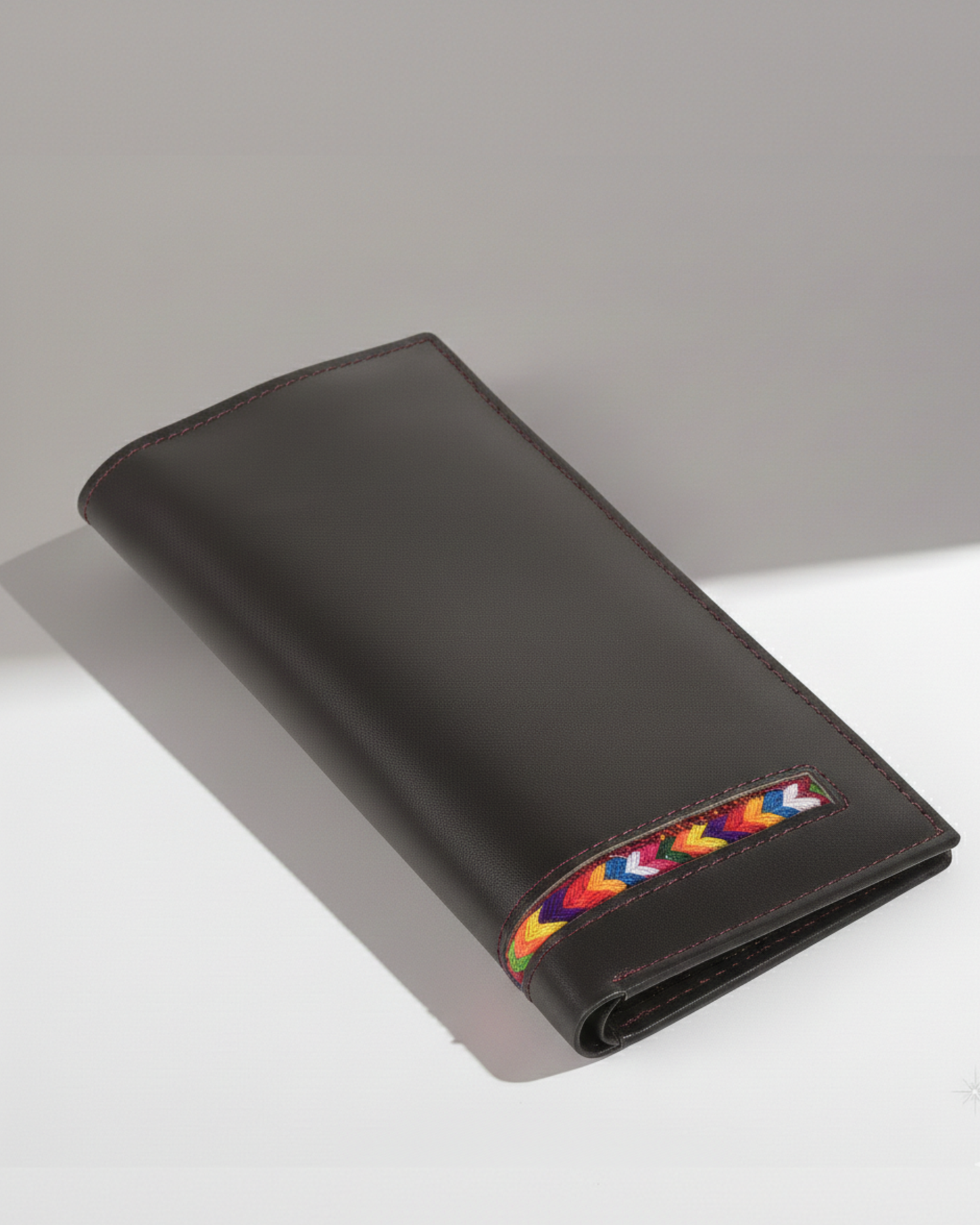 Embroidered Leather Clutch