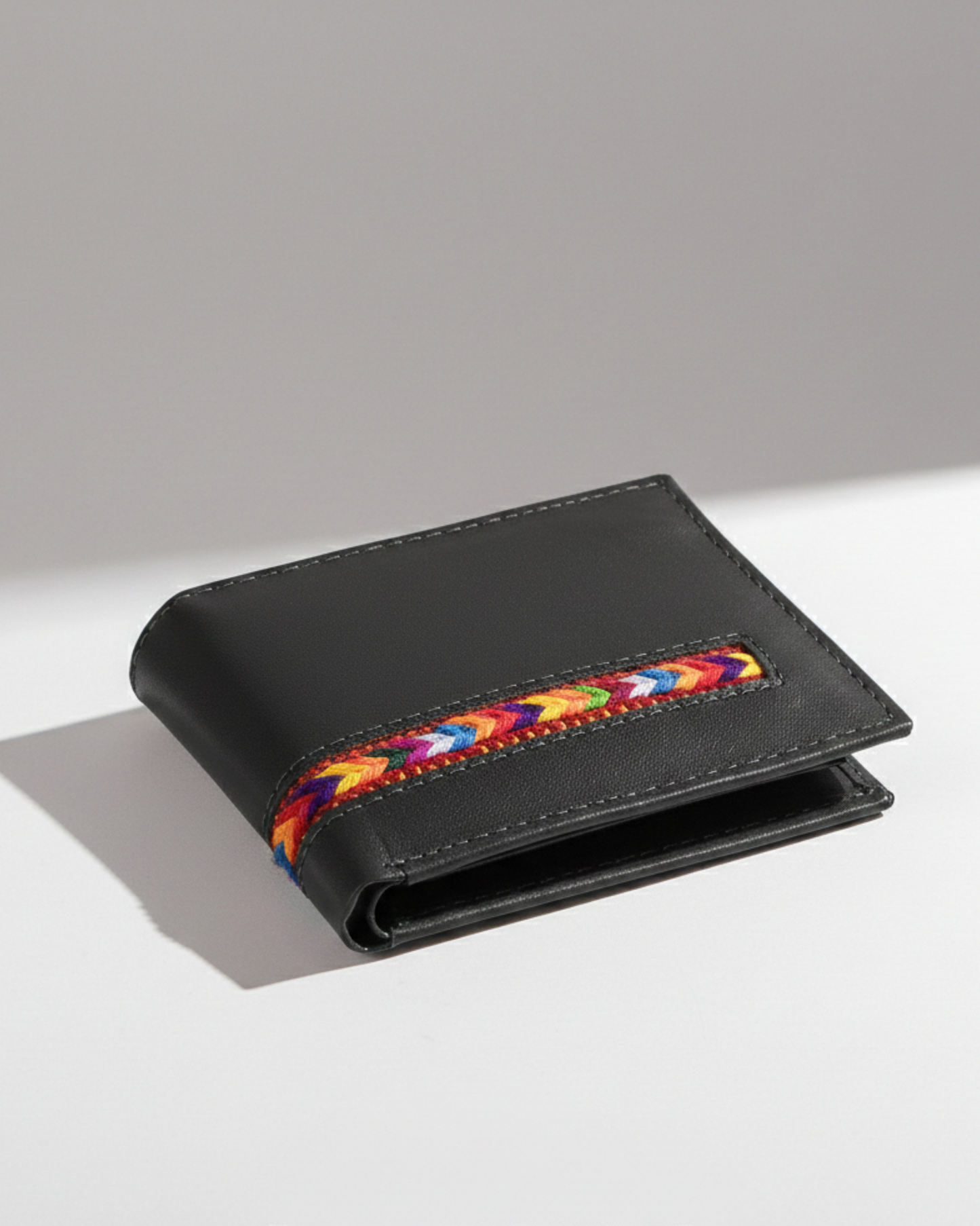 Embroidered Leather Wallet