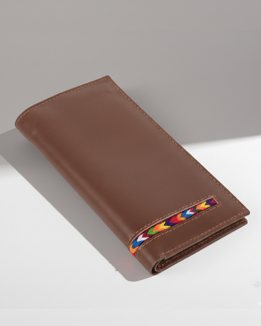 Embroidered Leather Clutch