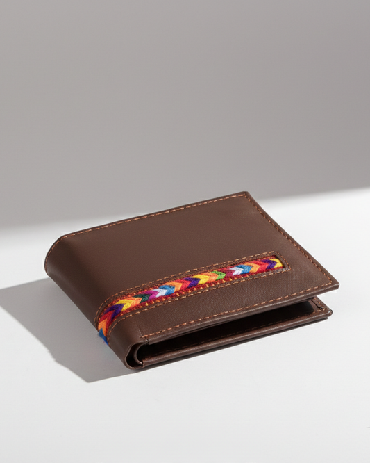 Embroidered Leather Wallet