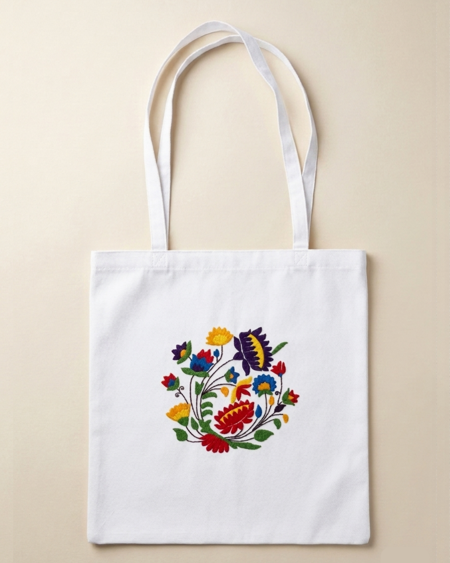 Folk Flower Art Tote Bag