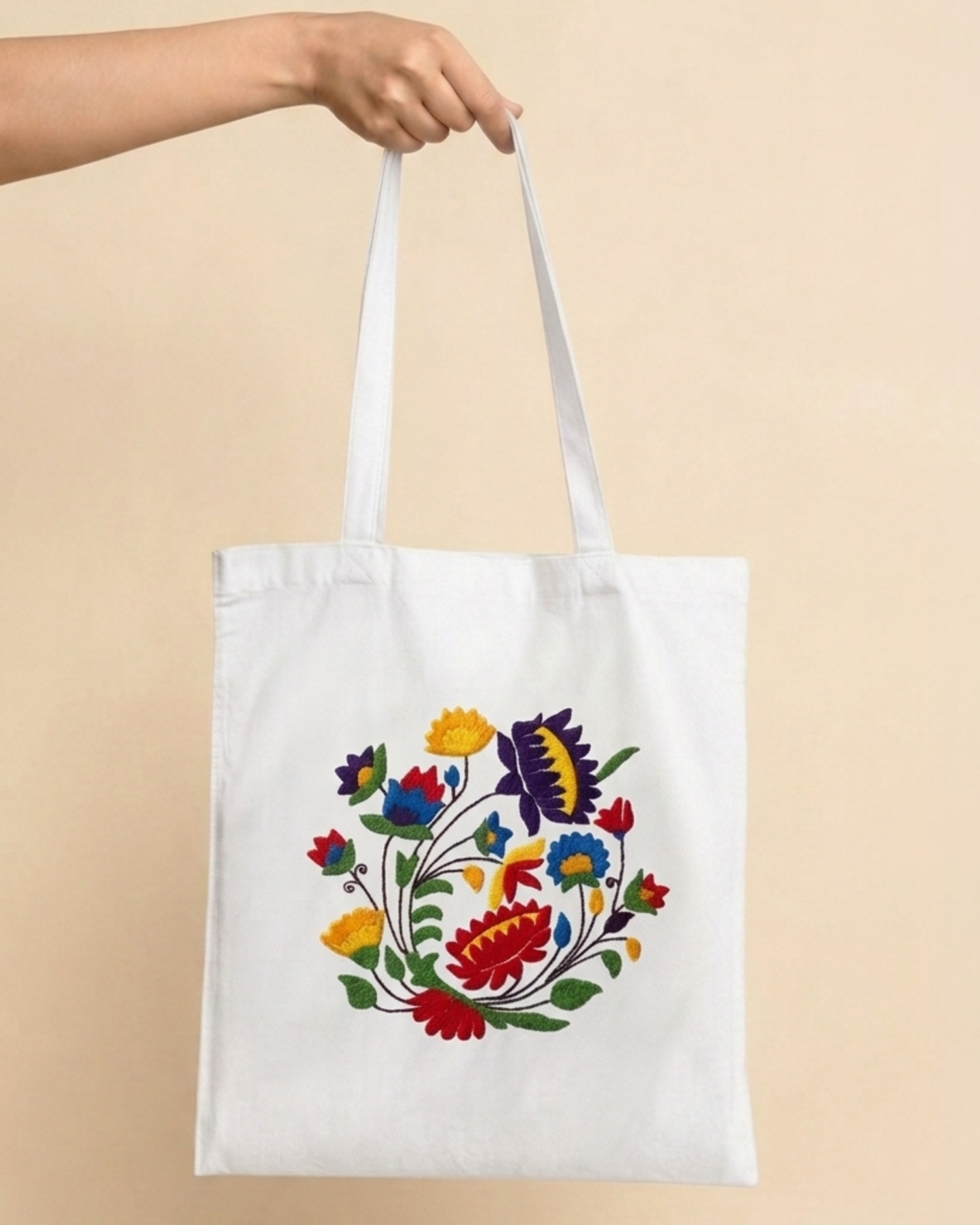 Folk Flower Art Tote Bag
