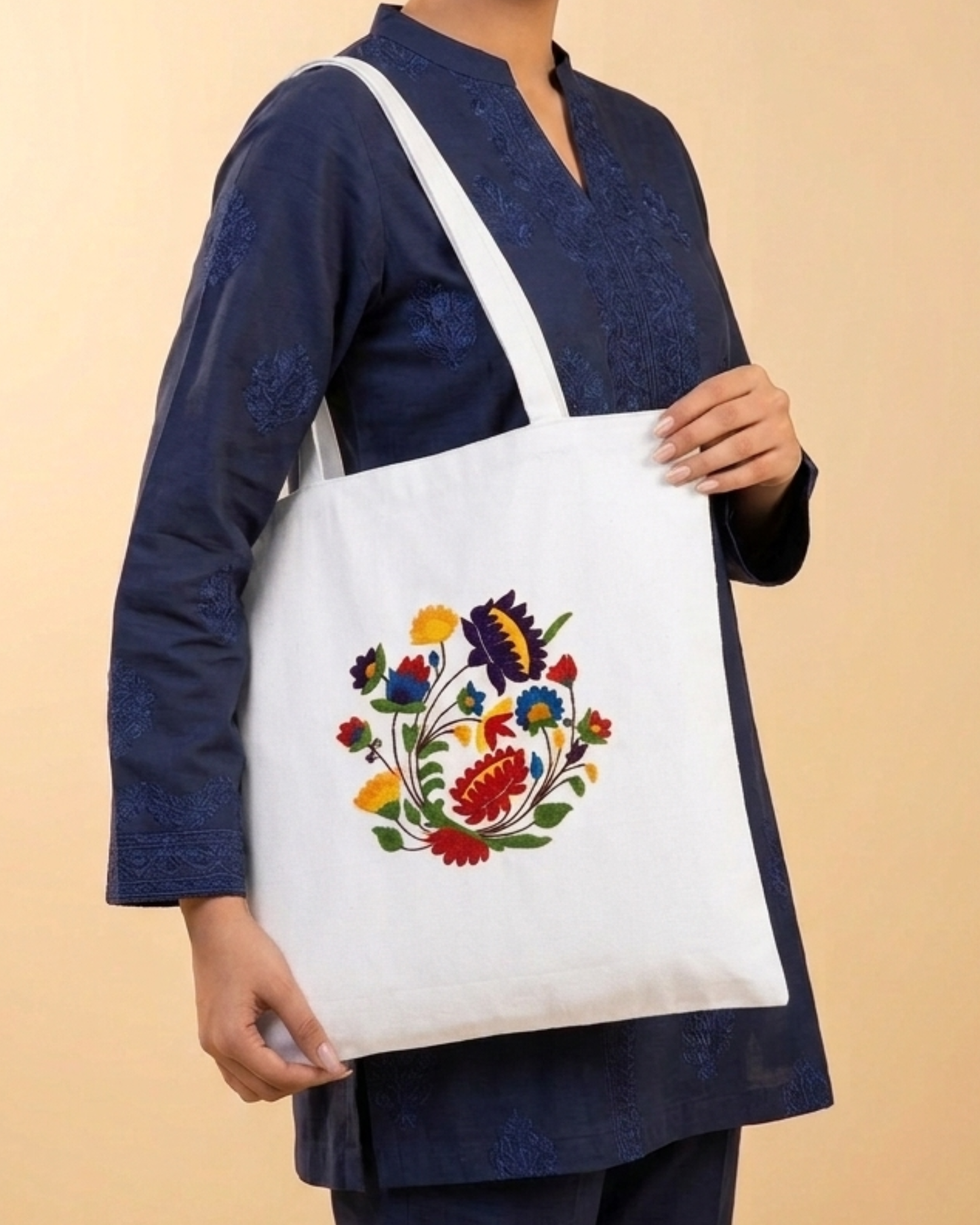 Folk Flower Art Tote Bag