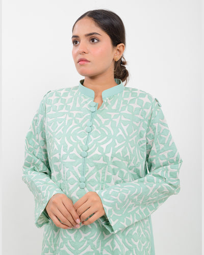 Applique Cutwork Cotton Shirt SSR-1660