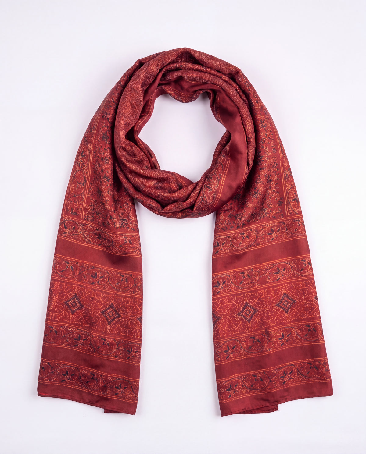 Silk Stole Hand Block Printed