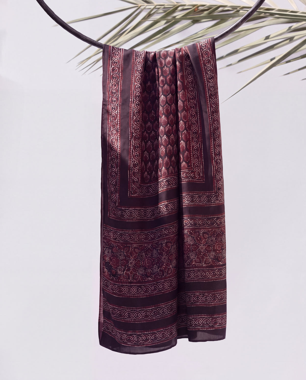 Silk Stole Hand Block Printed