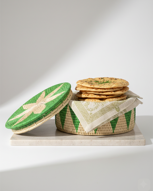 Green Round Bread Basket - Roti Dan