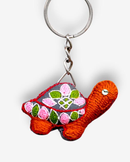 Key Chain Turtle Embroidered